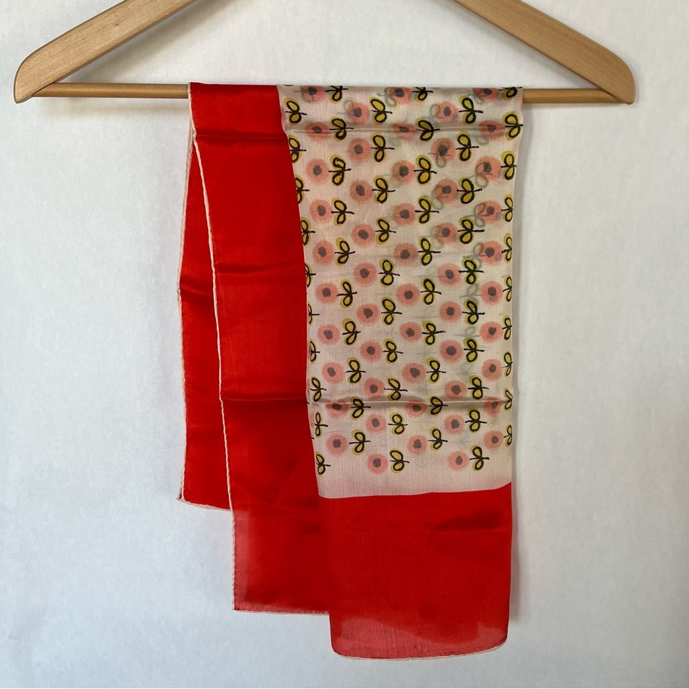 Vintage Red, White & Floral Scarf